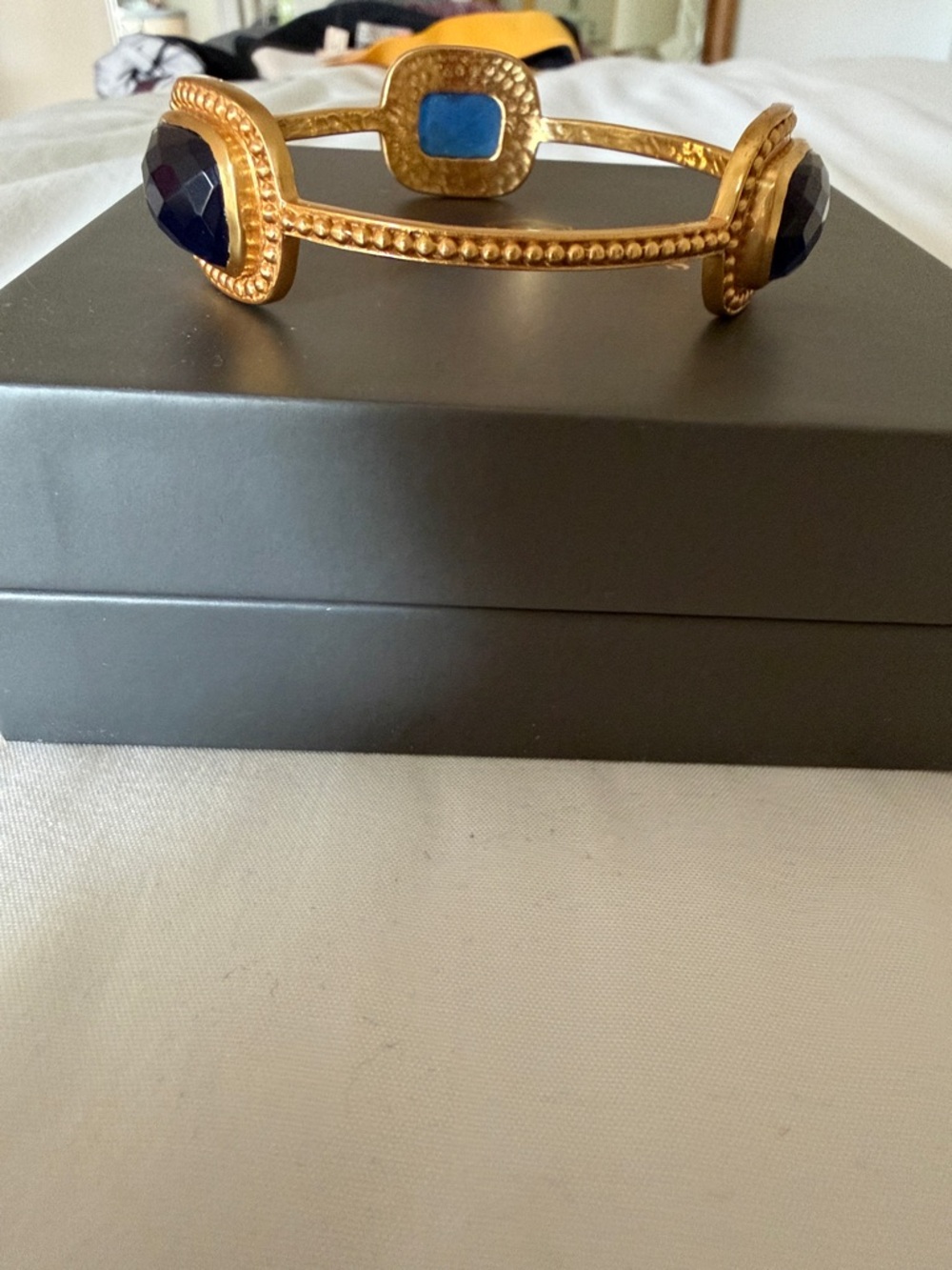 Julie Vos Gold-Tone Cuff Bracelet with Royal Blue Stones - Women Jewelry - Picture 3 of 6